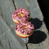 Růžové fimo donuty s čoko posypkou