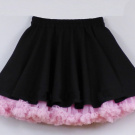 FuFu sukně černá s růžovou spodničkou