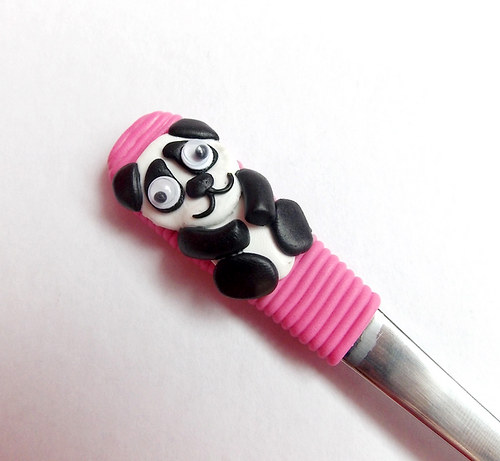 Čajová lžička - panda - růžové