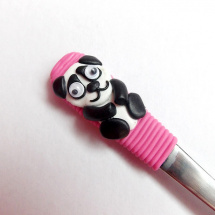 Čajová lžička - panda - růžové