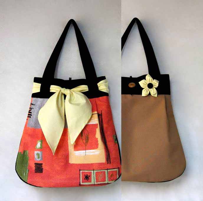 Barevno  -  hnědá OBOUSTRANNÁ taška 2v1