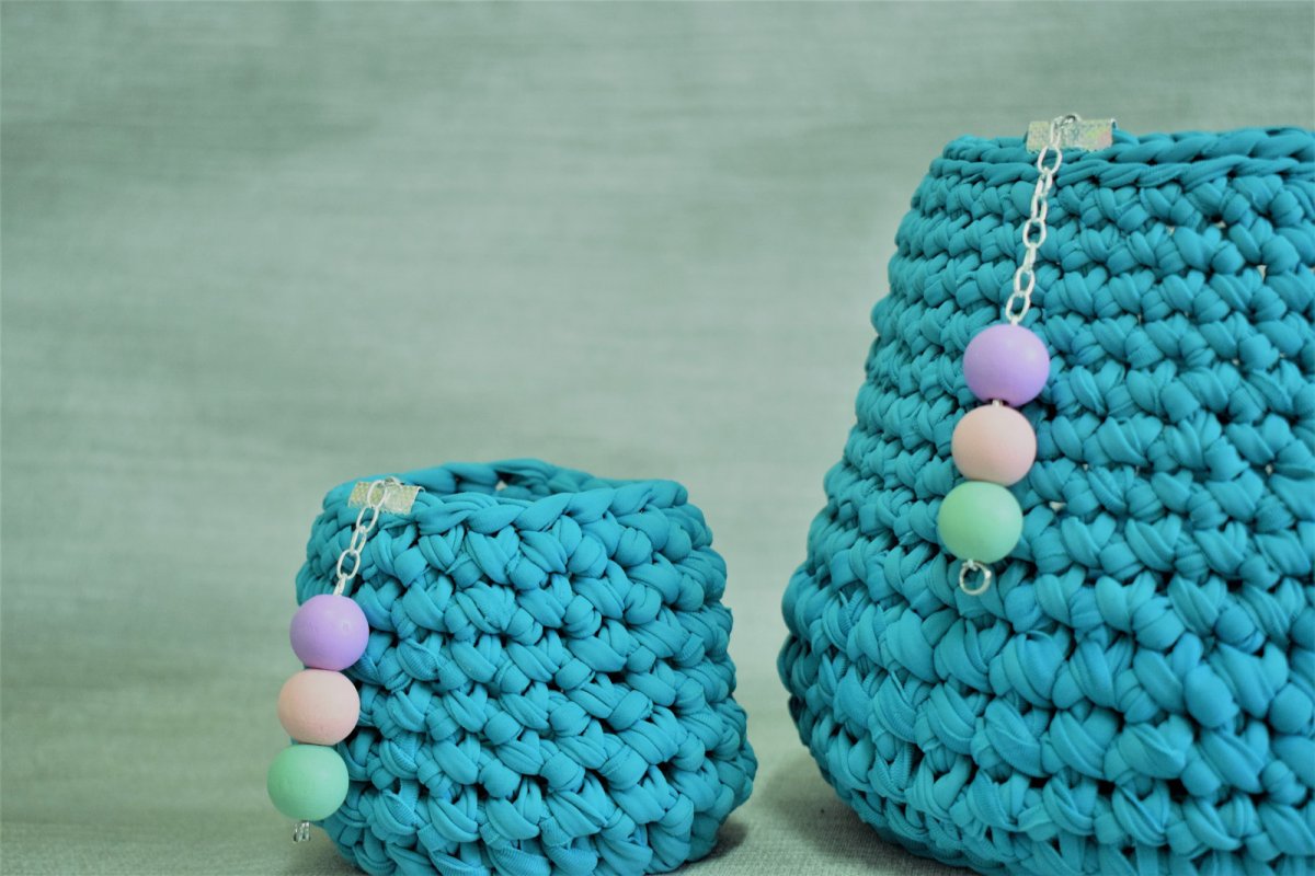 Set dekoračních košíků 19×16 cm/10,5×9 cm