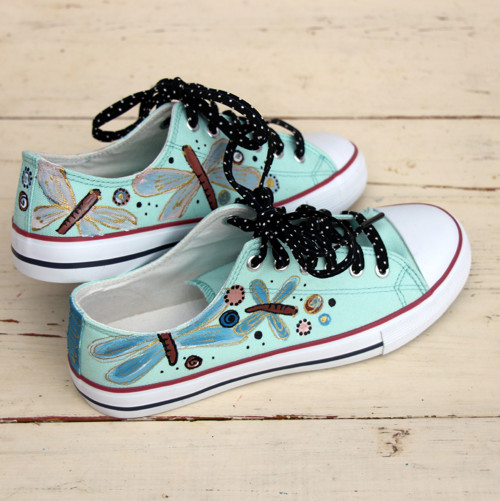 Mentolky s vážkami - ORIGO tkaničky, 38 SKLADEM