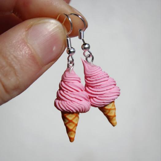 točené fimo zmrzliny růžové