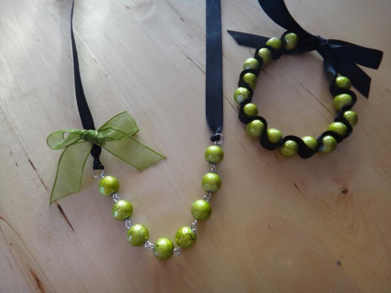 Zelená korálková sada