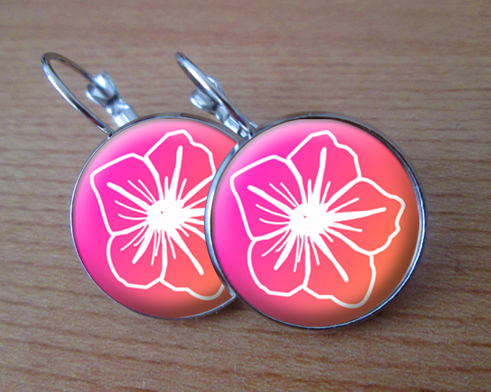 COOL VISACÍ NÁUŠNICE - Květ hawaiské dívky