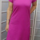 Šaty s výkrojem - magenta, velikost S (bavlna)