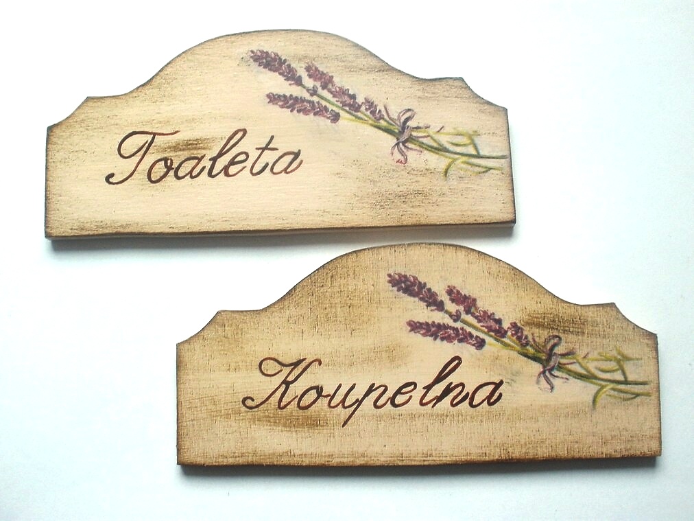 Cedulky na dveře - Levandulové