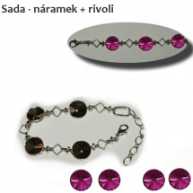 Lůžko na náramek + rivoli Fuchsie