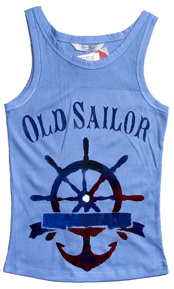 Dámské tričko kormidlo bez rukávů.