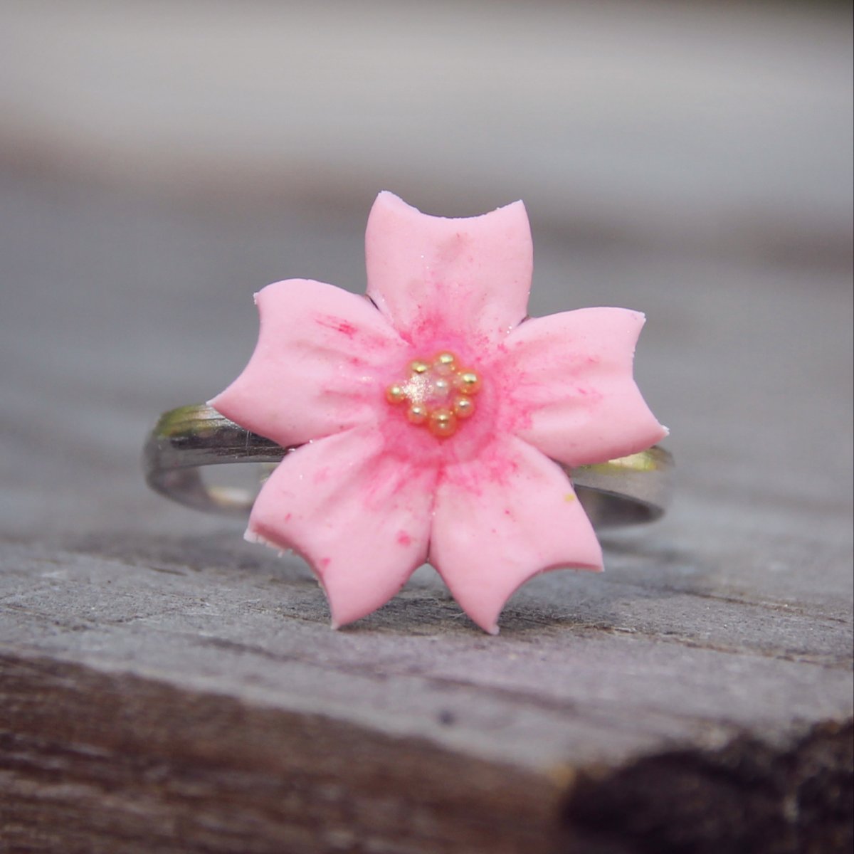 Sakura, fimo prstýnek