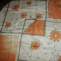 100% hedvábní šátek 90 x 90 cm okno oranžových květů
