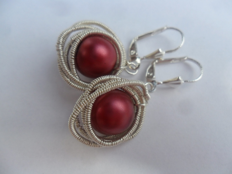 SPIRAL CIRCLE WINE náušnice 