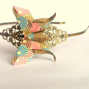 Origami čelenka - Podzimní motýl