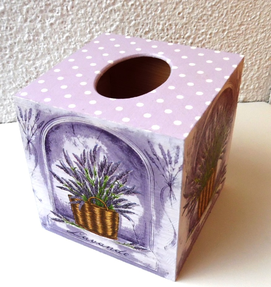 krabička na kapesníky-levandulová