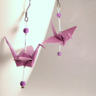 Fialkové štěstí - origami náušnice