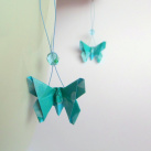 Tyrkysáčci - motýlí origami náušnice