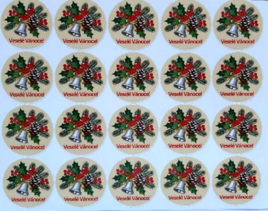 Vánoční samolepky 35 mm (20ks)