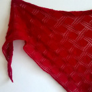 Červený krajkový šátek