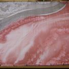 100% hedvání šátek 90x90 cm šedorúžová mlha