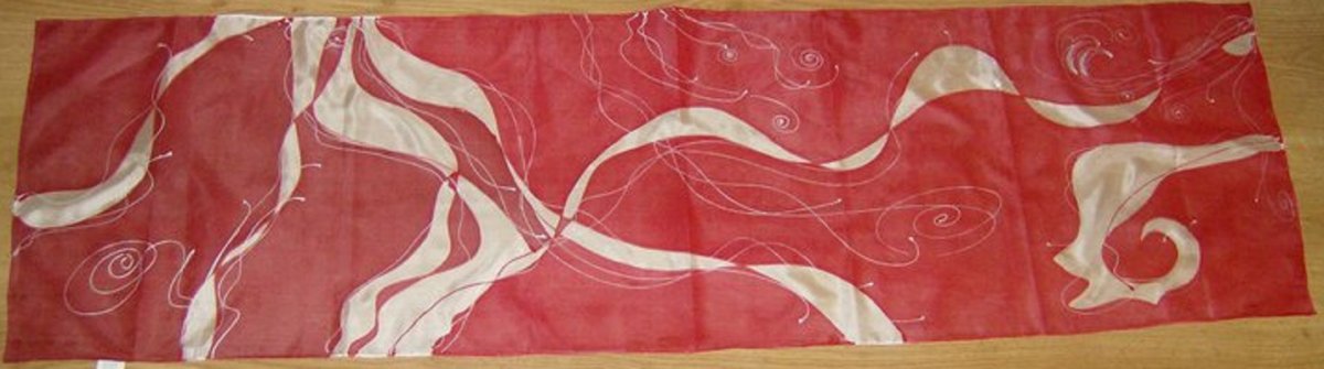 100% hedvání šála 180x45 cm červená fantazie