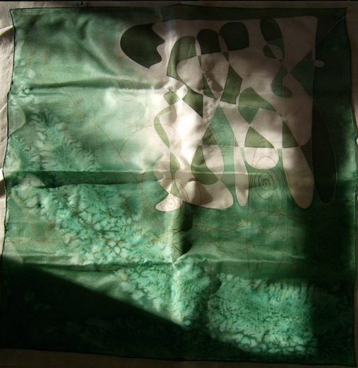 100% hedvání šátek 74x74 cm zelená fantazie