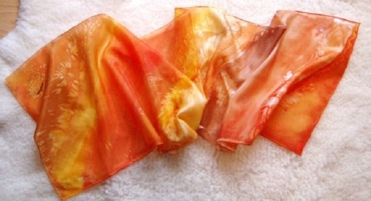 100% hedvání šála 180x45 cm oranžový sen