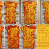Žluto-červené dámské batikované šaty S - XXL 14844046