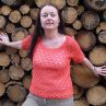 háčkovaná oranžová halenka 