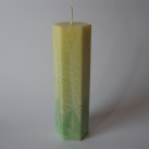Svíčka, tvar šestihran, žluto-zelená