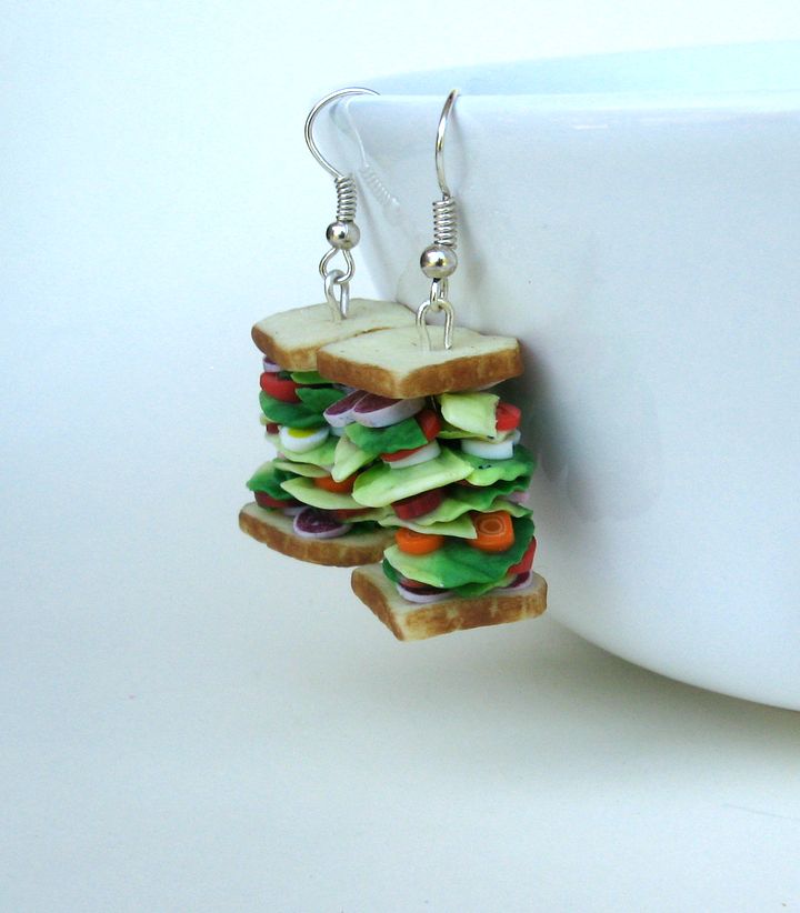 Miniaturní sendvičové náušnice