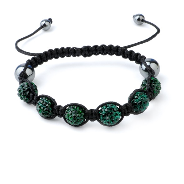 Schamballa náramek Krystal tmavě zelený
