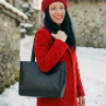 Kožená taška BIG SHOPPER - černá