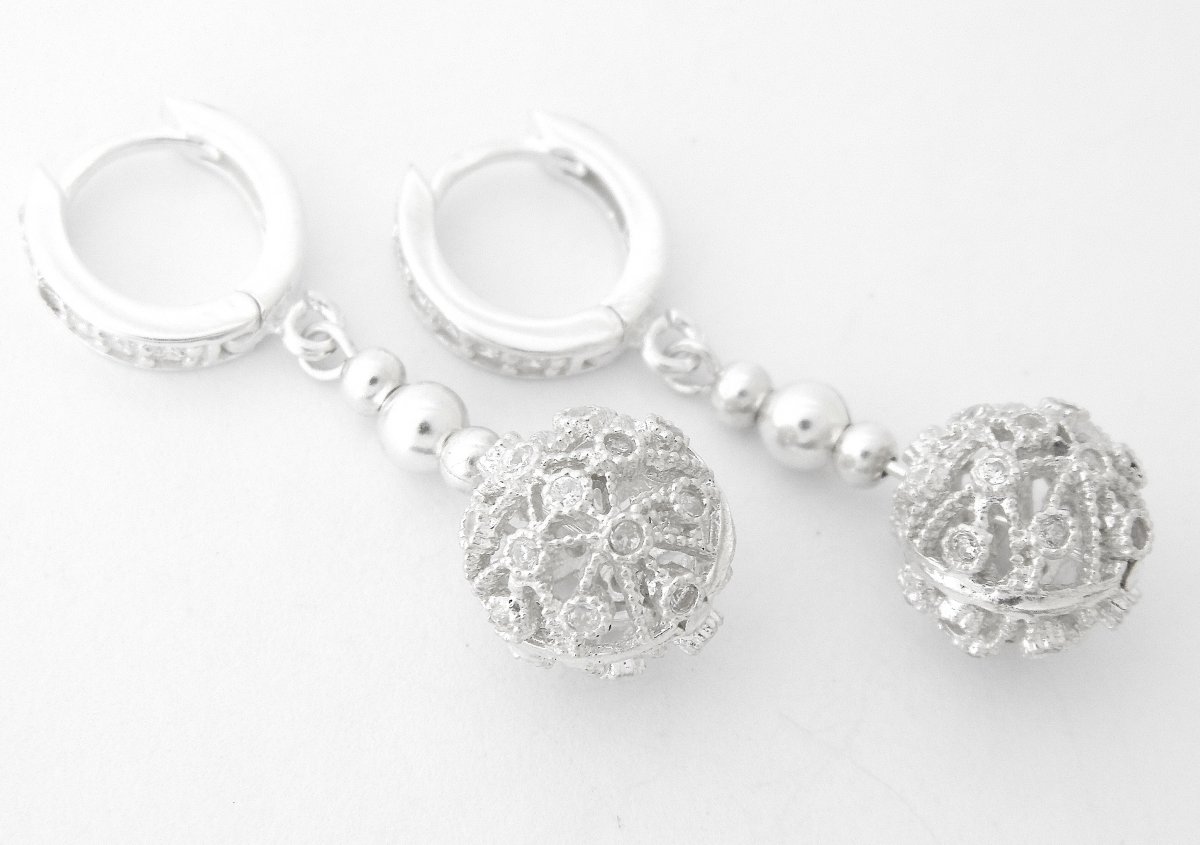 LUXUSNÍ 925 stříbrné náušnice, zirkon E80