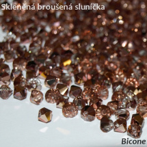 Bicone - sluníčka - 4 mm - 30 ks