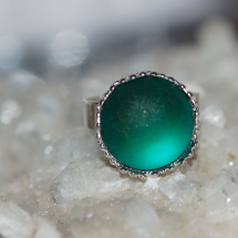 Smaragdový matový prsten