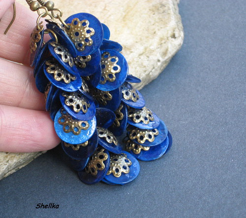 Náušnice penízkové s kaplíky 6