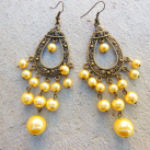 bronzové žluté orientální nášnice