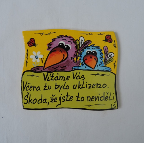 Cedulka na dveře-ptáčci-žlutí