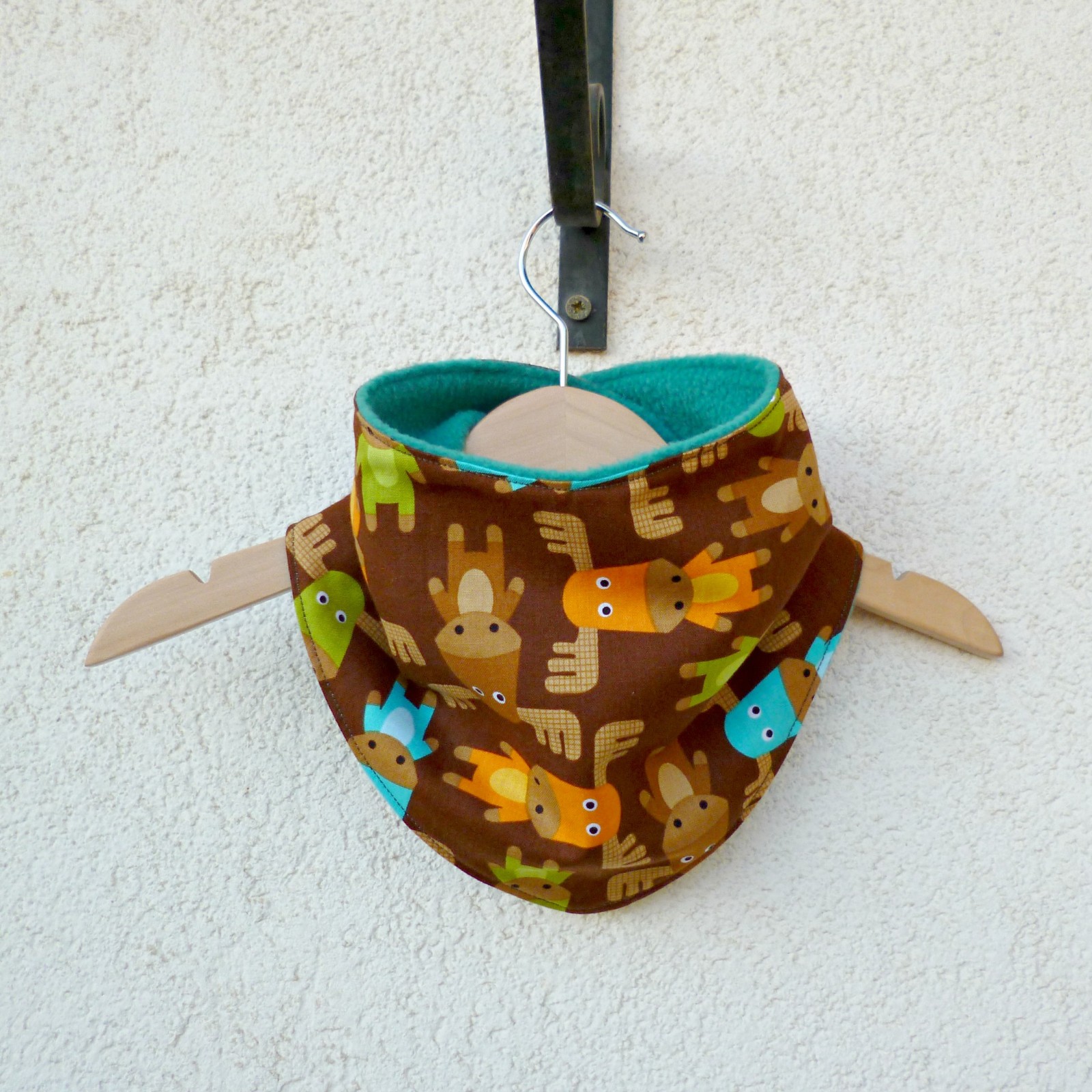 Nákrčník sobi - tyrkysový fleece 