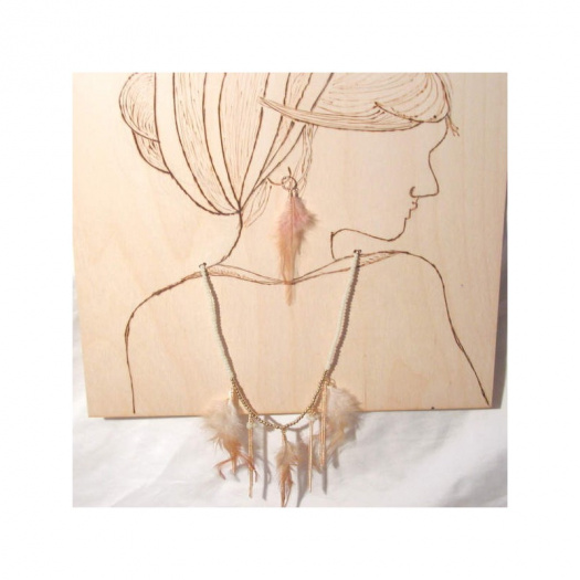Peříčková souprava, Twist Feather Beige