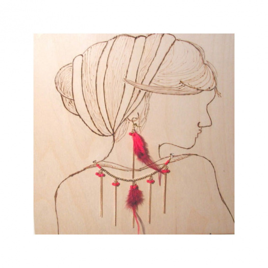 Peříčková souprava, Twist Feather Red