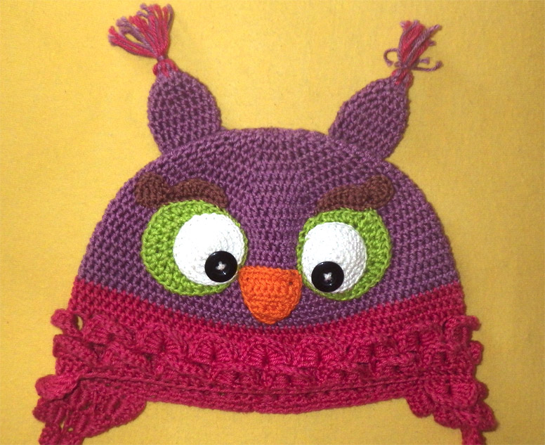 Háčkovaná čepička sovička - na přání
