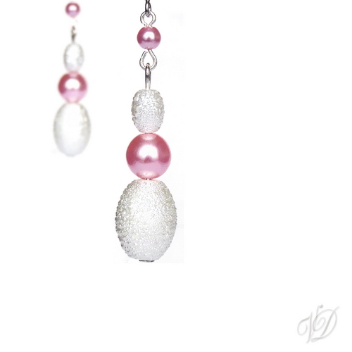 Přívěsek - Stébla luxusní bílé s růžovou (0036)