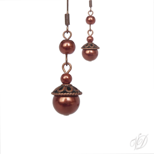 Náušnice 0046 - Zvonky měděné zlatohnědé - DOPRODEJ - SLEVA