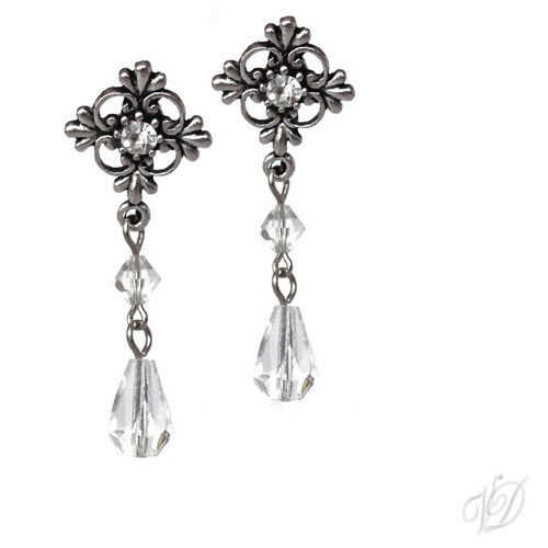 Náušnice - Puzety luxus s broušenou kapkou (0165)