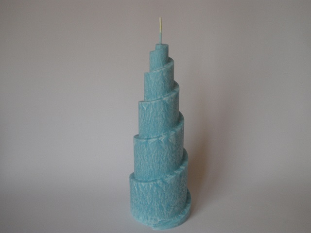 Svíčka, tvar spirála, tyrkysová