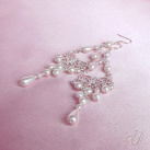 Náušnice - Bílé perly na stříbře svatební (č.0029)