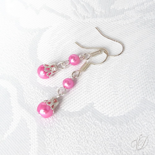 Náušnice - Zvonky mini růžové (0076)
