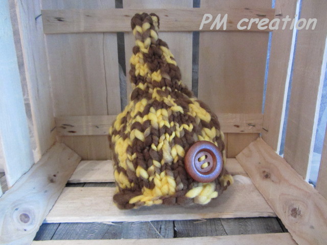 Čepička na focení miminek-skřítková hnědožlutá